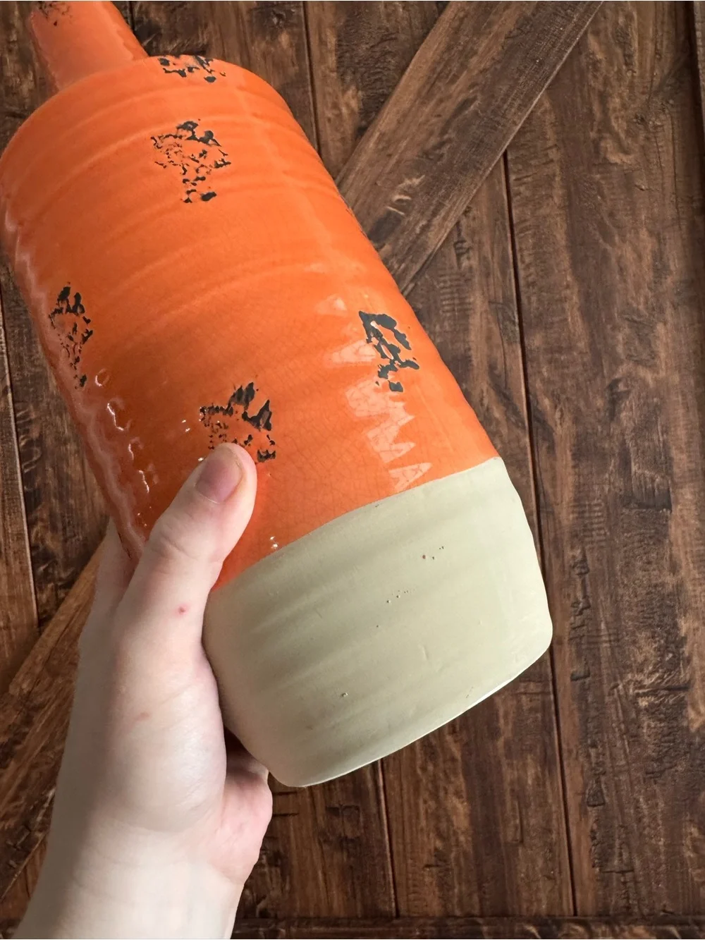 Orange Ceramic Decorative Vase